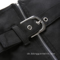 Hohe Taille Frauen Sexy Zipper Split A-Line Rock